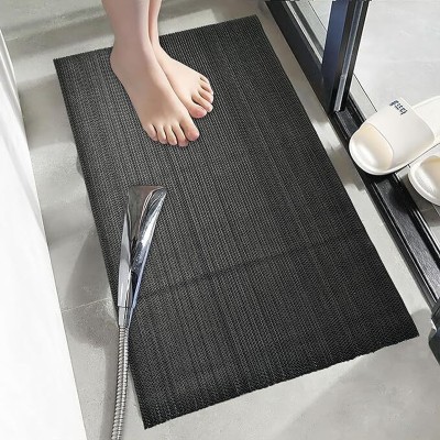 EXOTICE PVC (Polyvinyl Chloride) Bathroom Mat(Black, 2x4 Ft., Snake Mat, Free)