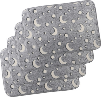 KUBER INDUSTRIES Polyester Door Mat(Grey, Free, Pack of 4)