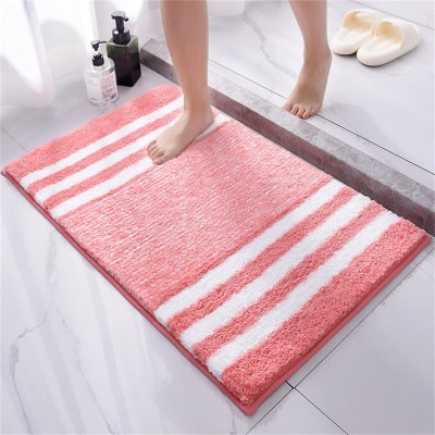 VYATIRANG Microfiber Bathroom Mat(Pink (size-60*40), Medium)