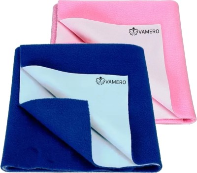 VAMERO Cotton Baby Bed Protecting Mat(Pink, Blue, Small, Pack of 2)