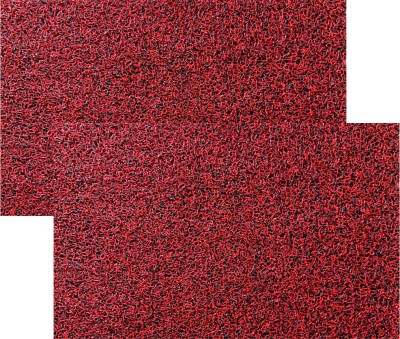 VSTUCART PVC (Polyvinyl Chloride) Door Mat(Red Black, Free, Pack of 2)