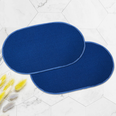 KUBER INDUSTRIES Microfiber Door Mat(Blue, Medium, Pack of 2)