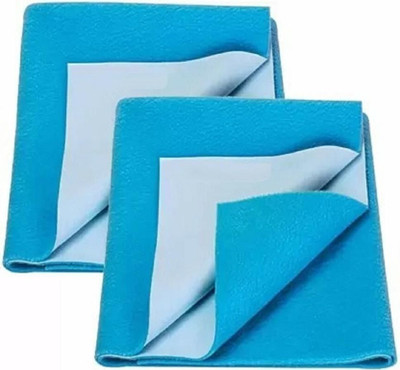 SBTs Cotton Baby Bed Protecting Mat(Sky Blue-46, Pack of 2, Medium)
