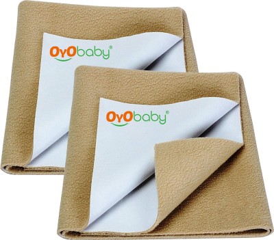 Oyo Baby Cotton Baby Bed Protecting Mat(Beige, Small, Pack of 2)