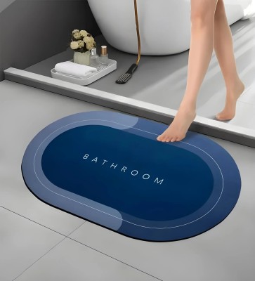 Vamigo Rubber Bathroom Mat(Blue, Medium)