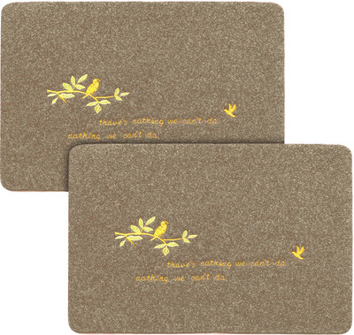 KUBER INDUSTRIES Microfiber Door Mat(Grey, Free, Pack of 2)