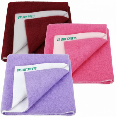 VRStore Cotton Baby Bed Protecting Mat(PURPLE-PINK-MAROON, Pack of 3, Medium)