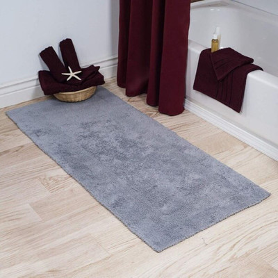 MY HOME Cotton Floor Mat(Silver, Medium)