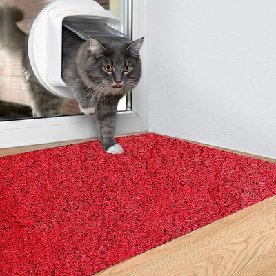 VOBLIN PVC (Polyvinyl Chloride) Floor Mat(2x3 Feet, Red, Medium)