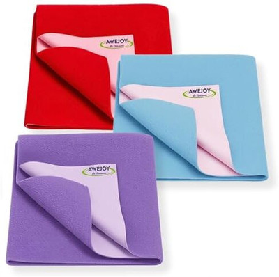 AWEJOY Fleece Baby Bed Protecting Mat(Purple, Red, Blue, Pack of 3, Small)