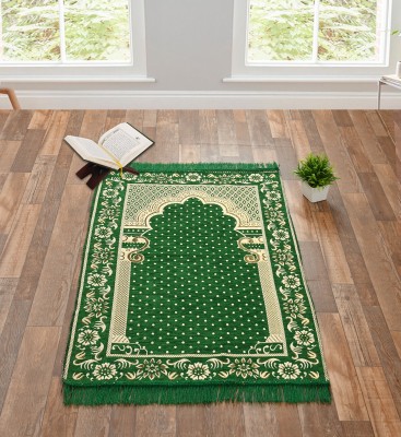 Furnishing Hut Velvet Prayer Mat(Green, Free)