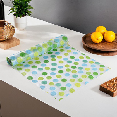 KUBER INDUSTRIES PVC (Polyvinyl Chloride) Drawer Mat(Green, Blue, Large)