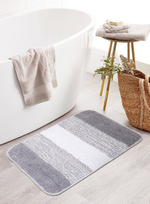 Slayy with Style Microfiber Door Mat(Lt-Grey Silver, Medium)