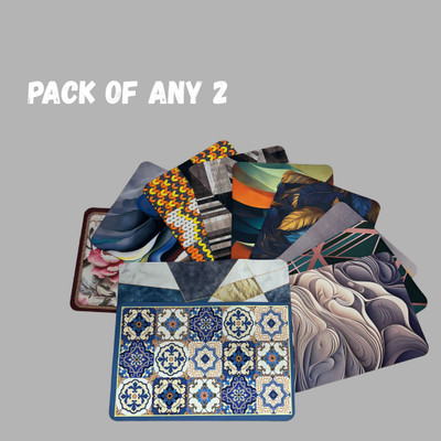 Shemzy Rubber Door Mat(Multicolor, Pack of 2, Medium)