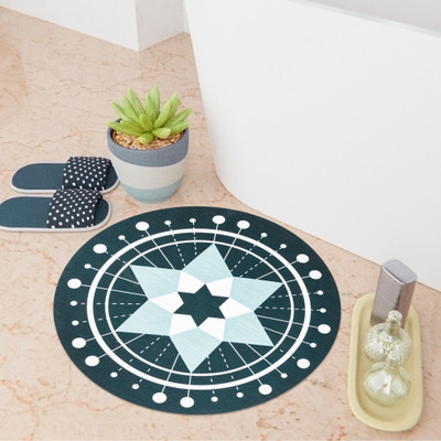 KUBER INDUSTRIES Polyester, Rubber Bathroom Mat(Green, Small)