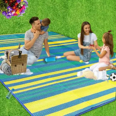 Hot Dealzz Plastic Chatai Mat(Blue, Large)