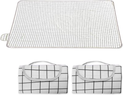 KUBER INDUSTRIES Polyester Chatai Mat(White, Extra Large, Pack of 3)