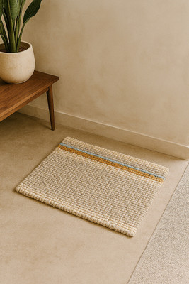 ELEGANT WEAVERS Microfiber Door & Floor Mat(Light beige, Medium)