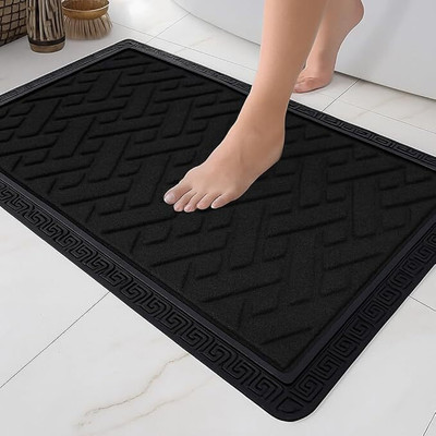OPTICA WEAVES Microfiber Door Mat(Black, Medium)