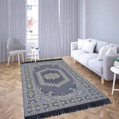 Linen Basics Velvet Floor Mat(Grey, Medium)
