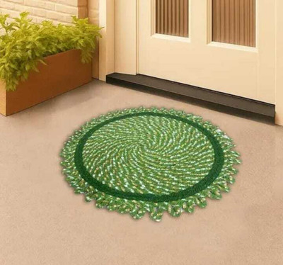 MandM Handloom Cotton Door & Floor Mat(Green, Medium)