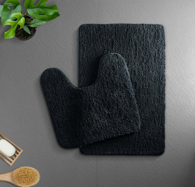 MAA HOME CONCEPT Microfiber Bathroom Mat(Grey, Medium)