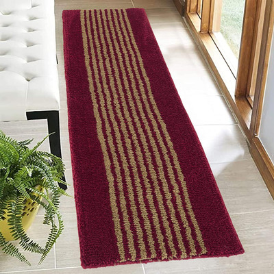 Geeta Enterprise Polyester Door Mat(Maroon, Extra Large)