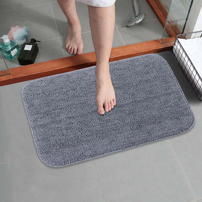 MAA HOME CONCEPT Microfiber Floor Mat(Grey, Small)
