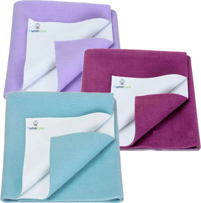 MummCare Cotton Baby Bed Protecting Mat(Lavender, Purple, Sea Blue, Pack of 3, Small)