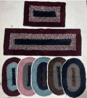 croox Cotton Door & Floor Mat(Multicolor, Pack of 7, Large)