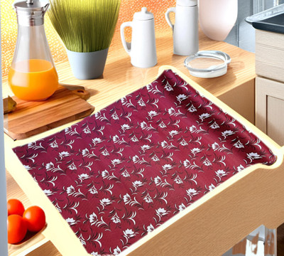 Trendy Rabbit PVC (Polyvinyl Chloride) Drawer Mat(Maroon, Medium)