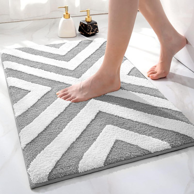 SR Handloom Polyester Door Mat(Light Grey, Large)