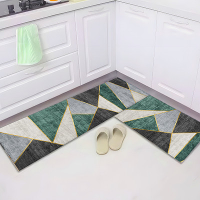 UMAI Polyester Bathroom Mat(Multicolor, Medium, Pack of 2)