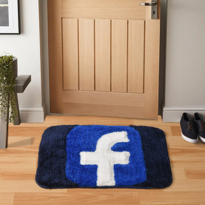 FINE TEX WORLD Microfiber Door Mat(Blue, Medium)