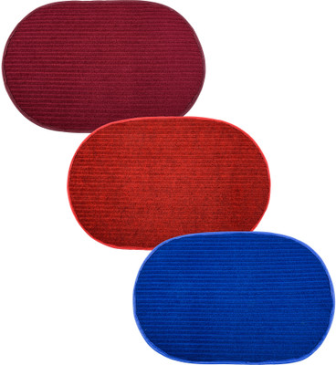 KUBER INDUSTRIES Wool Door Mat(Multicolor, Medium, Pack of 3)