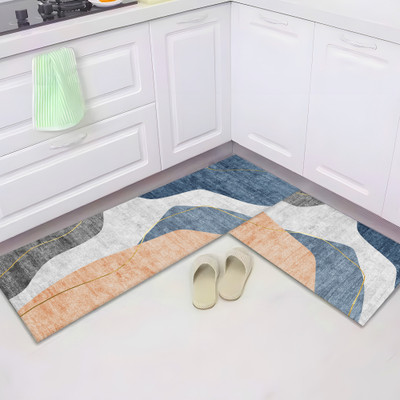 UMAI Polyester Bathroom Mat(Multicolor, Medium, Pack of 2)