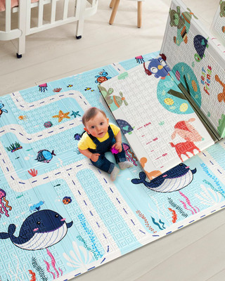 Intelliskills PP (Polypropylene) Baby Play Mat(Reversible Waterproof Play Mat for Kids|Non-Toxic Learning Mat for Baby|(7x5) Ft, Medium)