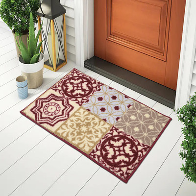 Saral Home Polyester Bathroom Mat(Beige, Medium)