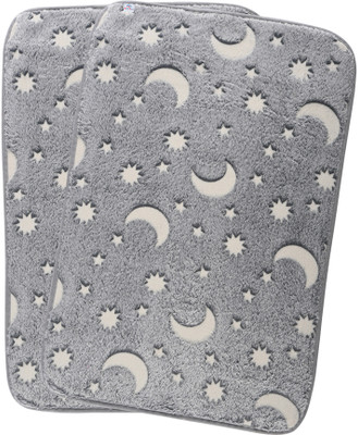 Heart Home Polyester Door Mat(Grey, Free, Pack of 2)