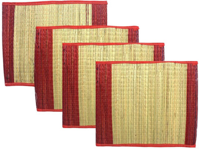 GEETAKITCHENITEMS Artificial Grass Prayer Mat(Brown, Pack of 4, Free)