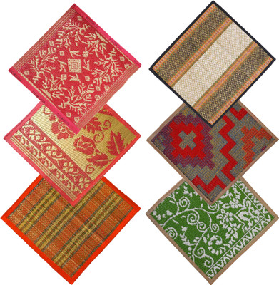 TAARA ENTERPRISE Plastic Chatai Mat(Multicolor, Medium, Pack of 6)