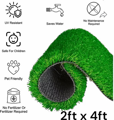 AAYUTRI Artificial Grass Door Mat(Green, Small)