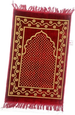 ALRAZA LOOMS Velvet Prayer Mat(Red, Large)