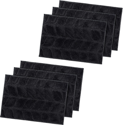 KUBER INDUSTRIES Microfiber Door Mat(Grey, Medium, Pack of 6)