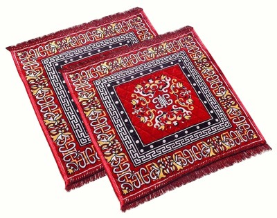 anu classic collection Velvet Prayer Mat(Multicolor, Medium, Pack of 2)