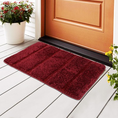 KUBER INDUSTRIES Microfiber Door Mat(Maroon, Large)