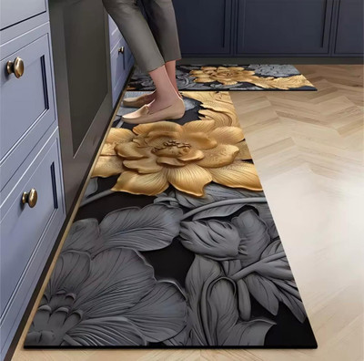 ZedX Rubber Kitchen Mat(Multicolor, Pack of 2, Large)