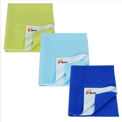 UpTrend Cotton Baby Bed Protecting Mat(GREEN, SKY BLUE, ROYAL BLUE, Pack of 3, Small)