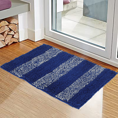 Geeta Enterprise Polyester Door Mat(Blue, Small)