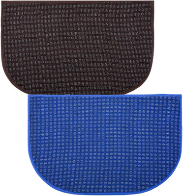 KUBER INDUSTRIES Wool Door Mat(Multicolor, Medium, Pack of 2)